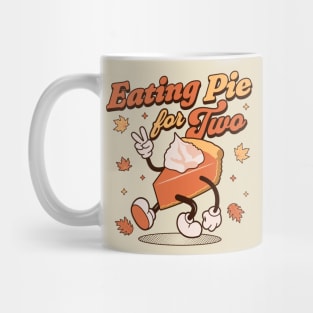 Eating Pie For Two - Thanksgiving Pregnancy Announcement Mug